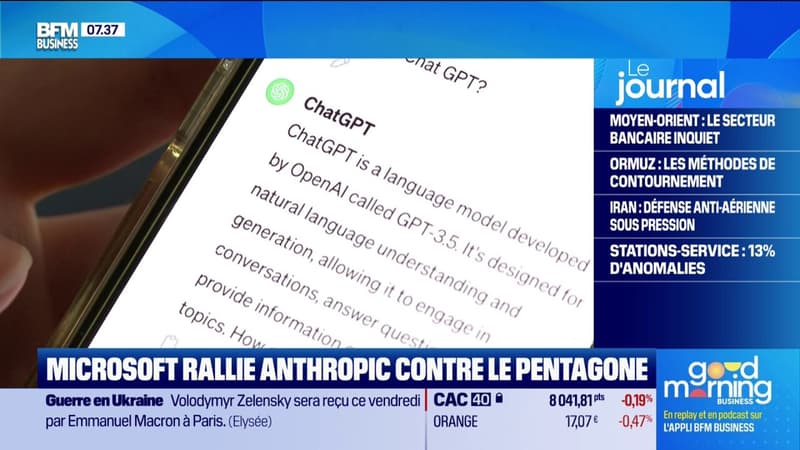 Microsoft soutient Anthropic face au Pentagone