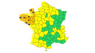 Six départements du Nord-Ouest sont en alerte orange.