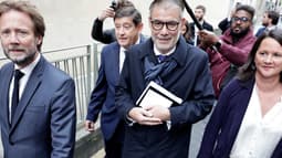 Boris Vallaud, Olivier Faure et Johanna Rolland arrivant à Matignon le 17 septembre 2025