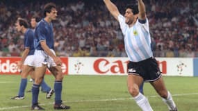 Diego Maradona lors d'Italie-Argentine 1990