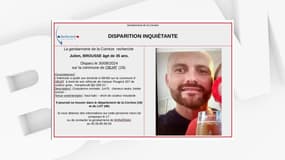 La gendarmerie de la Corrèze a lancé un appel à témoins après la disparition inquiétante d'un trentenaire.