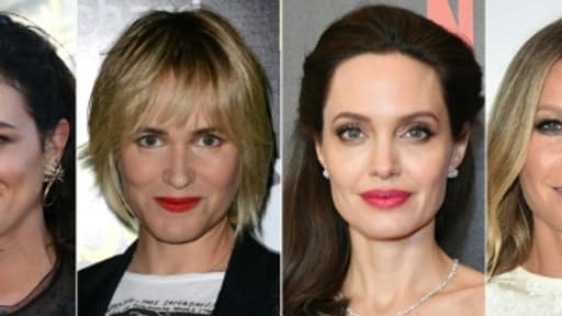 Photo d'archive des actrices Asia Argento, Judith Godreche, Angelina Jolie et Gwyneth Paltrow, qui se sont dites victimes de harcèlement sexuel de la part du producteur Harvey Weinstein