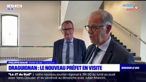 Philippe Mahé, le nouveau préfet du Var en déplacement à Draguignan