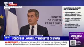 Accusations de violences policières: à ce jour, "il y a 17 enquêtes de l'IGPN qui concernent les manifestations des retraites", affirme Gérald Darmanin 