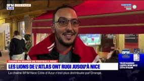 Coupe du monde de foot: les supporters célèbrent la victoire du Maroc à Nice
