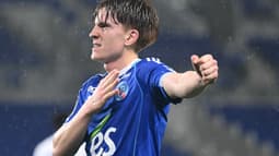 Le défenseur argentin de Strasbourg Valentin Barco, le 29 octobre 2025.