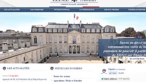 Capture du site internet de l'Elysée, www.elysee.fr, le 15 mai.