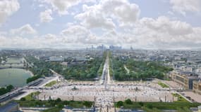 Une vue des Champs-Élysées du projet de transformation de l'avenue.