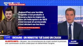 Crash d'un hélicoptère près de Kiev: Zelensky déplore "une terrible tragédie"