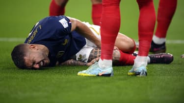Lucas Hernandez blessé lors de la Coupe du monde 2022.