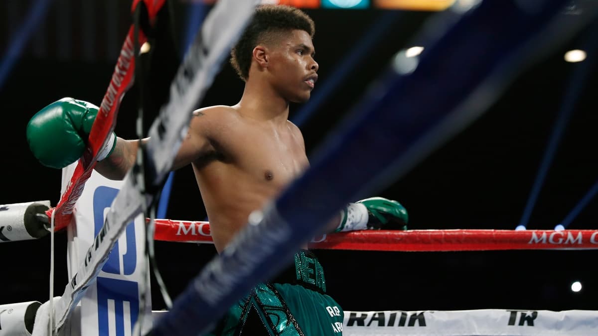 Shakur Stevenson lors de son combat contre Aelio Mesuita en juin 2018 Shakur Stevenson lors de son combat contre Aelio Mesuita en juin 2018