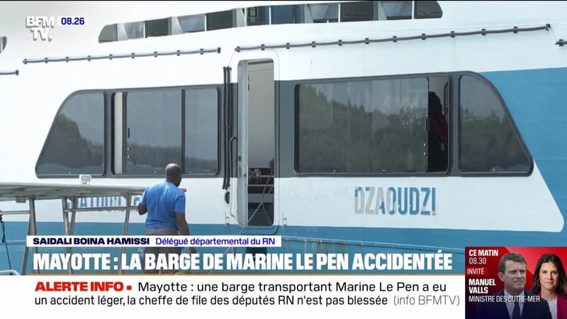 Mayotte: une barge transportant Marine Le Pen accidentée, la cheffe de file des députés RN n'est pas blessée