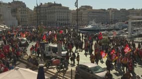 La onzième manifestation contre la réforme des retraites le 6 avril 2023 à Marseille.