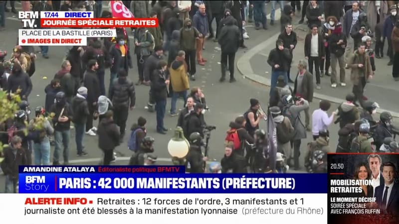 Retraites: la préfecture de police annonce 42.000 manifestants à Paris, contre 57.000 la semaine dernière