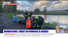 Crues dans le Pas-de-Calais: à Arques après les inondations, l'heure est au pompage