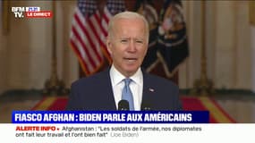 Joe Biden sur l'Afghanistan: "90% des Américains présents en Afghanistan qui souhaitaient partir ont pu le faire"