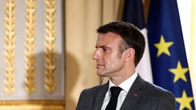 Emmanuel Macron à l'Élysée le 18 janvier 2024