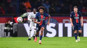 Ibrahim Mbaye lors du match PSG-Strasbourg (4-2, L1), le 19 octobre 2024