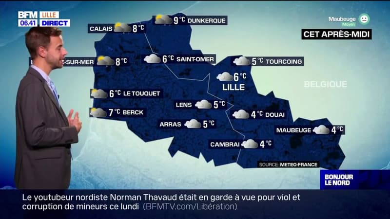 Météo Nord-Pas-de-Calais: une journée nuageuse ce mardi, jusqu'à 4°C attendus à Douai