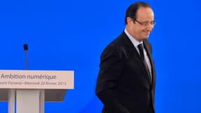 Le président de la République François Hollande, lors de sa visite à Clermont-Ferrand le 20 février 2013