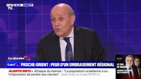 Guerre Hamas/Israël: "Poutine saisit l'aubaine. Il est habilement opportuniste et cynique comme d'habitude" selon Jean-Yves Le Drian