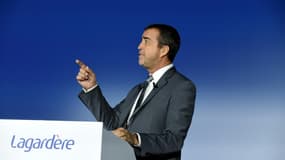 Arnaud Lagardere lors d'une assemblée générale du groupe à Paris, le 10 mai 2019