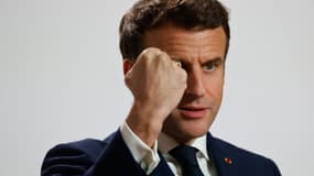 Emmanuel Macron, à Bruxelles, vendredi 25 mars 2022