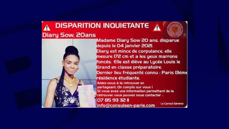 Diary Sow a disparu depuis le 4 janvier.