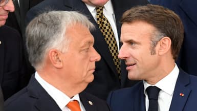 Emmanuel Macron et Viktor Orban, le 17 octobre 2024 à Bruxelles (photo d'archives).