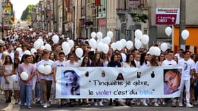Une marche blanche organisée en hommage à Kevin Chavatte, le 16 juin 2018, à Mourmelon-le-Grand (Marne).