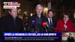 Laurent Wauquiez (LR) assure que son parti "ne cédera pas à la facilité de la censure", sauf dans le cas "d'un gouvernement mettant en œuvre le programme du NFP ou comportant des députés LFI"