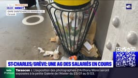 Marseille: grève des agents de propreté à la gare Saint-Charles