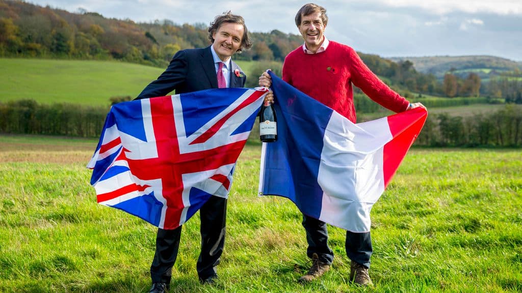 Pierre-Emmanuel Taittinger, patron de la maison de Champagne et son partenaire britannique Patrick McGrath, directeur général de Hatch Mansfield qui ont créé le domaine Evremond. Pierre-Emmanuel Taittinger, patron de la maison de Champagne et son partenaire britannique Patrick McGrath, directeur général de Hatch Mansfield qui ont créé le domaine Evremond.