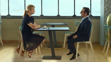 Virginie Efira et Jean Dujardin dans Un homme à la hauteur, de Laurent Tirard.