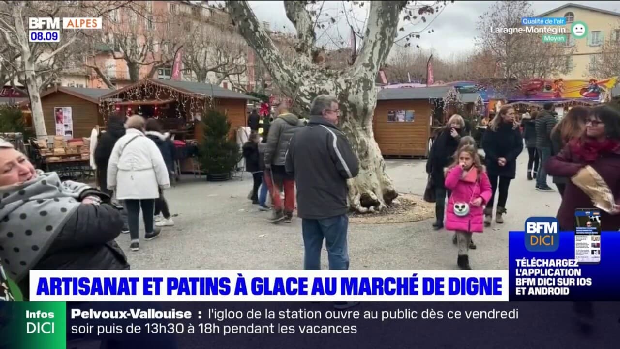 AlpesdeHauteProvence le marché de Noël de DignelesBains bat son plein