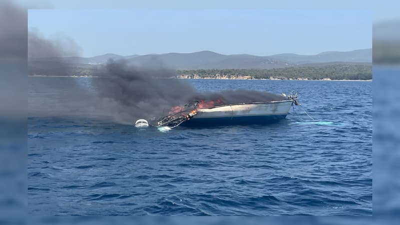 Un incendie d'un bateau près de Cap Léoube