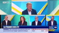 Pari ETI : Patrice Bégay reçoit Dominique Mockly (European Center for Globalisation) ; Caroline Delloye (Groupe Gonzales) ; Franck Cannata (Groupe Transcan) et Adrien Nivoliez (Biose Industrie) - 05/11