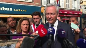 Bruno Le Maire, à Arpajon, le 4 juillet 2023 