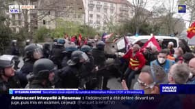 Violences en marge de la manifestation à Strasbourg: un policier réagit