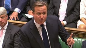 David Cameron à la Chambre des communes, le 29 août, tentant de convaincre les députés du bienfondé d'une intervention en Syrie.
