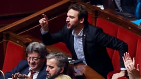 Le député LFI Ugo Bernalicis lors d'une séance de questions au gouvernement à l'Assemblée nationale, le 6 février 2018