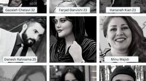 Les visages des manifestants tués en Iran publiés sur Twitter, pour leur rendre hommage.