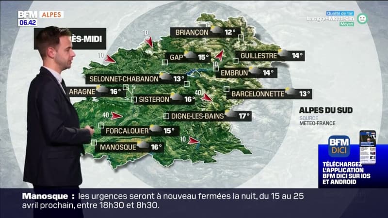 Météo Alpes du Sud: du soleil ce vendredi matin avant l'arrivée des nuages dans l'après-midi, jusqu'à 16°C à Manosque