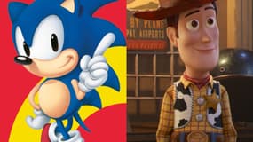 Sonic et Woody dans Toy Story