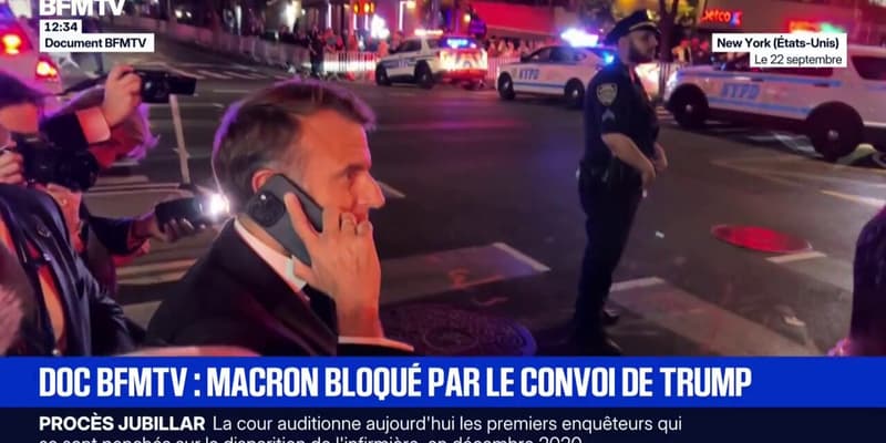 Bloqué par le convoi de Donald Trump à New York, Emmanuel Macron appelle le président américain
