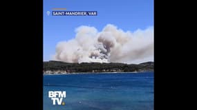 Un violent incendie dans un massif à proximité d'habitations à Saint-Mandrier (Var)