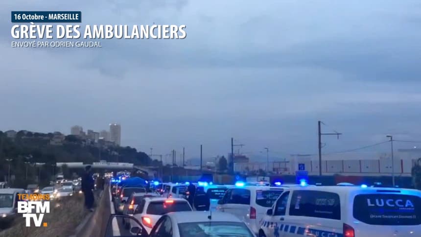 A Marseille Les Ambulanciers Manifestent Contre La Reforme Du Financement Des Transports Sanitaires