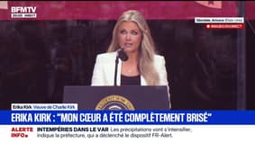 Hommage à Charlie Kirk: "Charlie n'a pas souffert", indique Erika Kirk, sa veuve