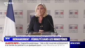 Marine Le Pen (RN): "Le fait de maintenir Élisabeth Borne à son poste est un signal que rien ne va changer"