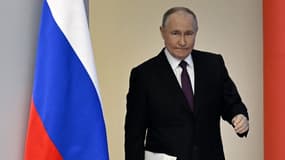 Le président russe, Vladimir Poutine, lors de son arrivée pour son discours à la nation le jeudi 29 février 2024